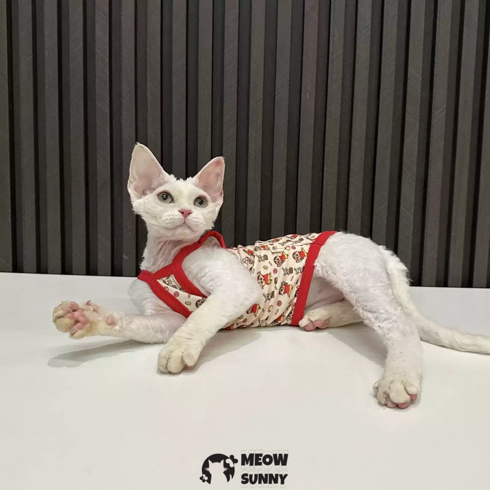 Sphynx Cat Breathable Stretchy Cat Summer cartoon pattern vest