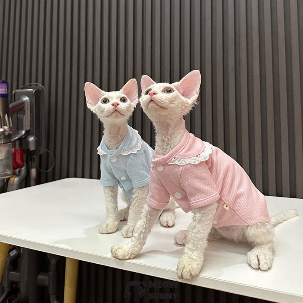 Sphynx Cat Breathable Stretchy Summer Kitten Polo T-Shirt 2-Pack