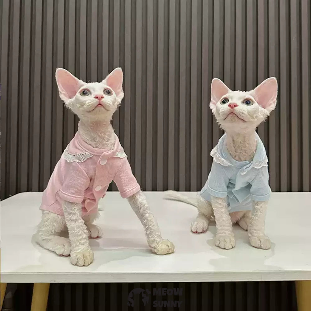 Sphynx Cat Breathable Stretchy Summer Kitten Polo T-Shirt 2-Pack