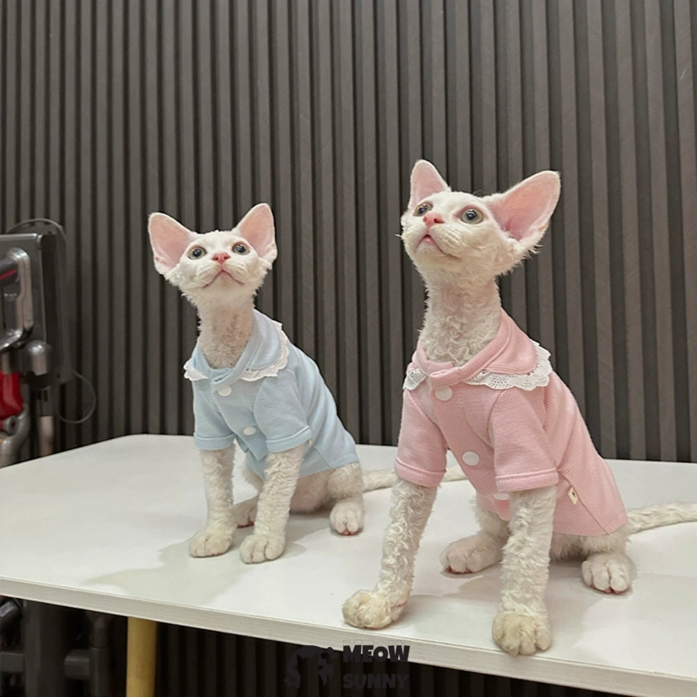 Sphynx Cat Breathable Stretchy Summer Kitten Polo T-Shirt 2-Pack