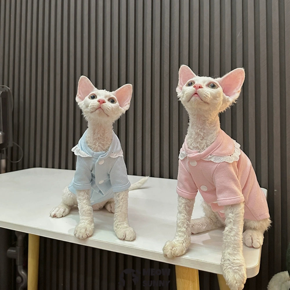 Sphynx Cat Breathable Stretchy Summer Kitten Polo T-Shirt 2-Pack