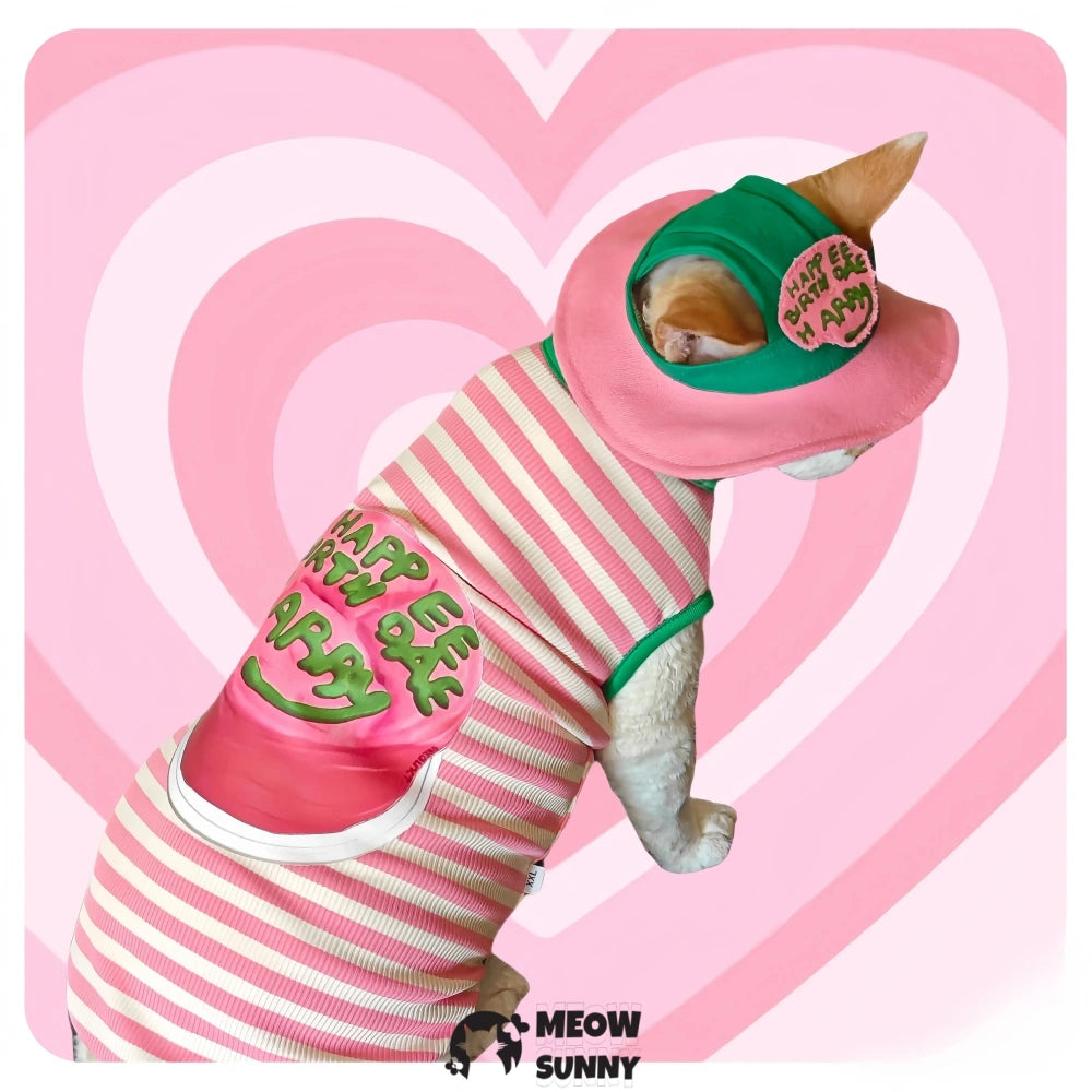 Sphynx Cat Clothes with sun hat - Soft Hairless Shirt With Sleeves
