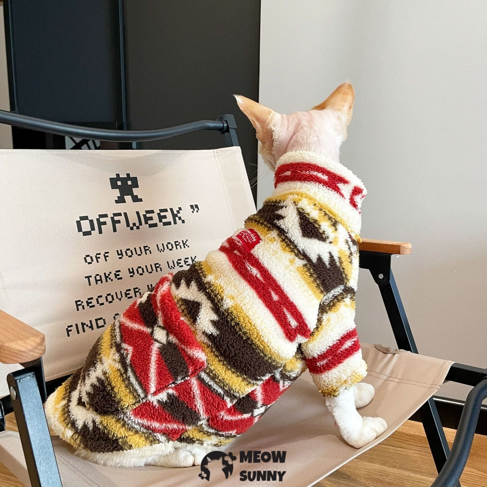 Sphynx Cat Clothes Color Block Hairless Cat Shirts