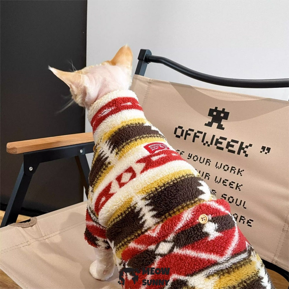 Sphynx Cat Clothes Color Block Hairless Cat Shirts