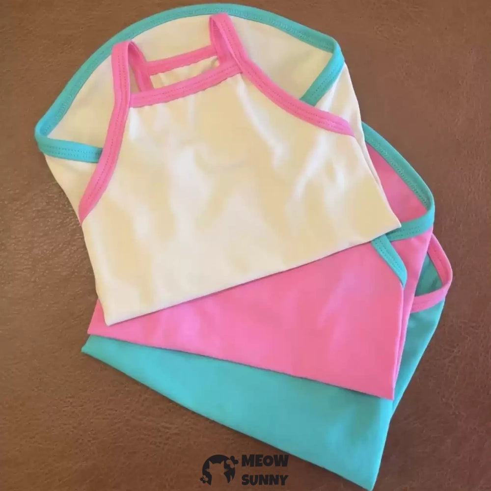 Sphynx Cat Shirt, Breathable Stretchy Cat Summer Colorful solid Vest