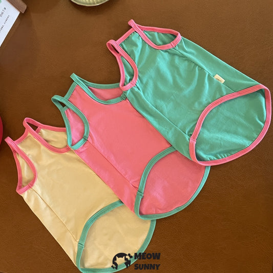 Sphynx Cat Shirt, Breathable Stretchy Cat Summer Colorful solid Vest