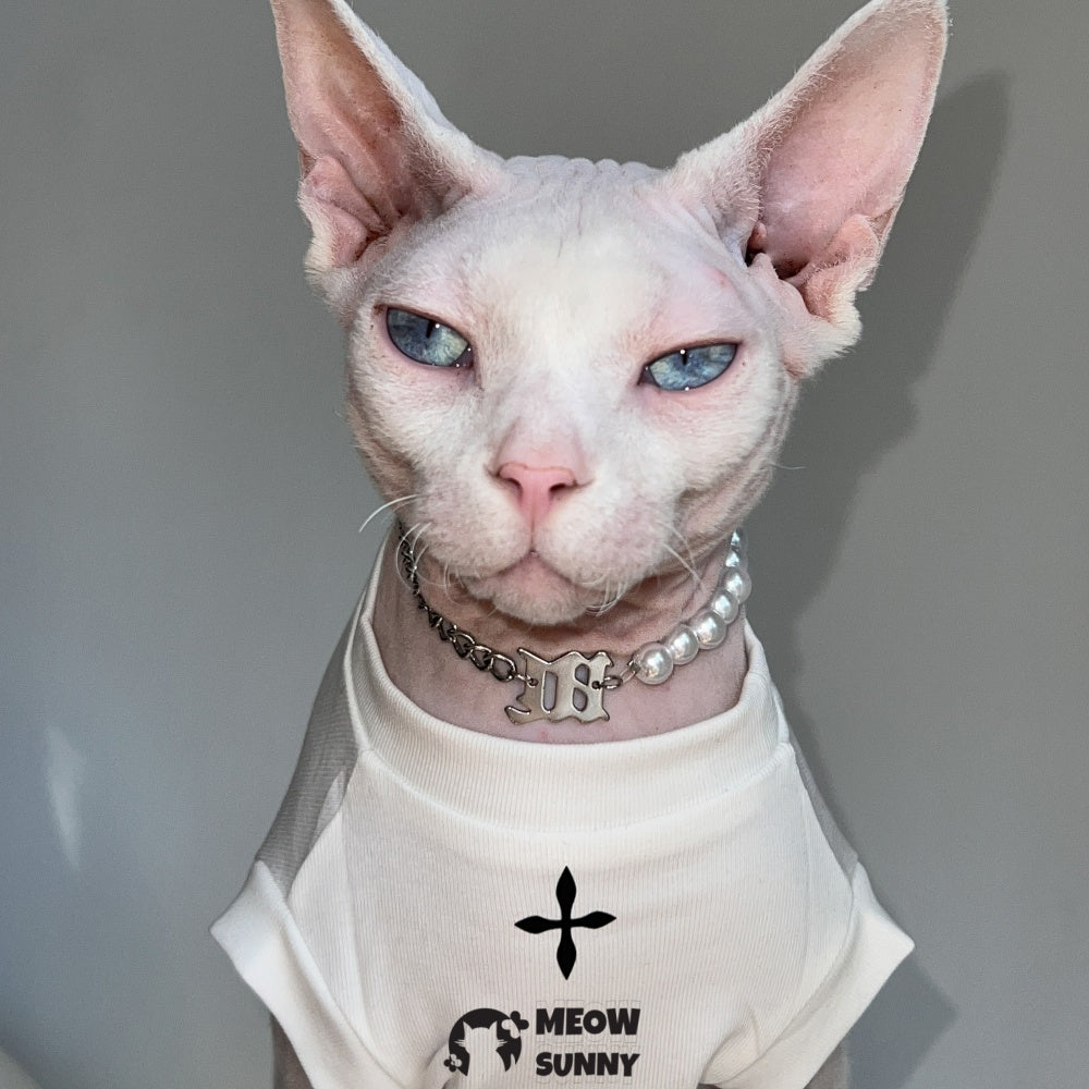 Sphynx Cat Shirt, Breathable Stretchy Cat Summer Solid Vest