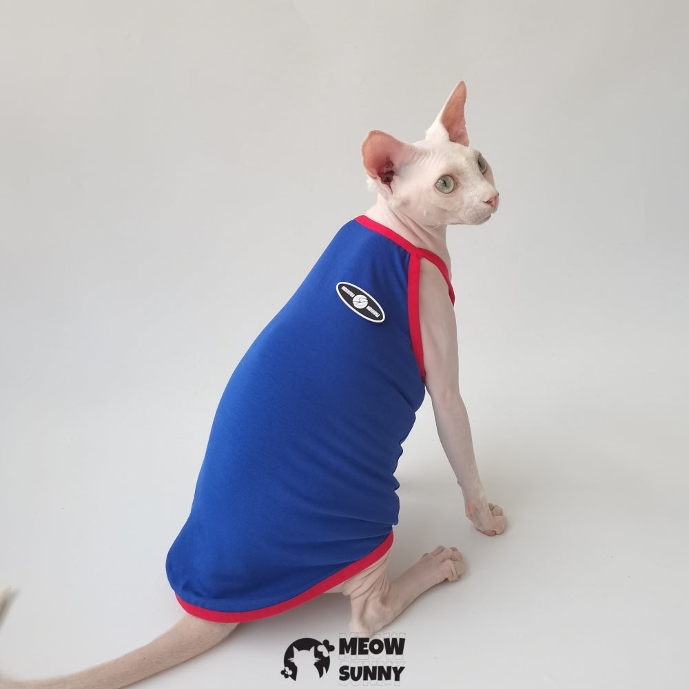 Sphynx Cat Shirt, Breathable Stretchy Cat Summer colorful striped Vest