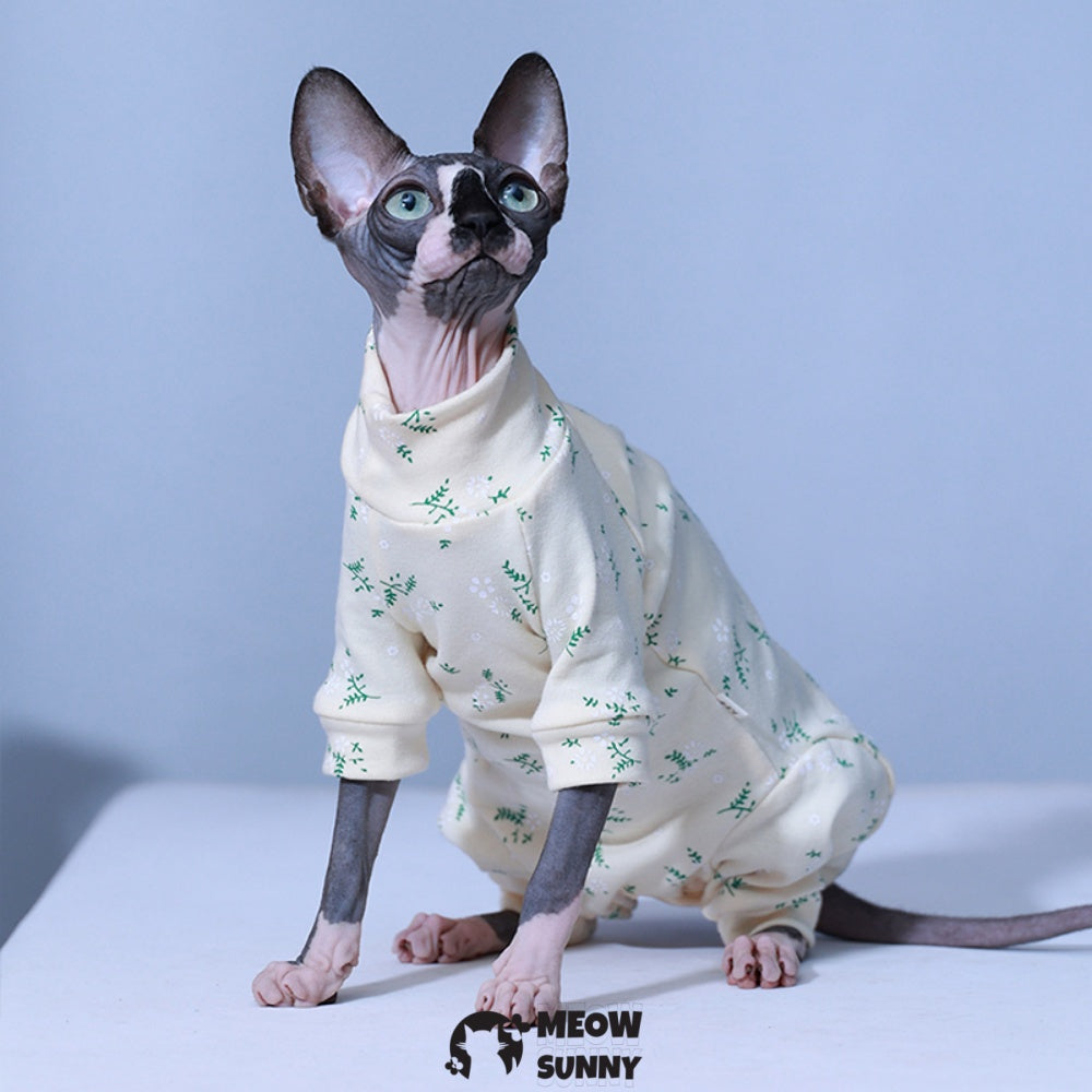 Sphynx Cat white Clothes 4 Legs Pure Cotton Comfortabl shirt