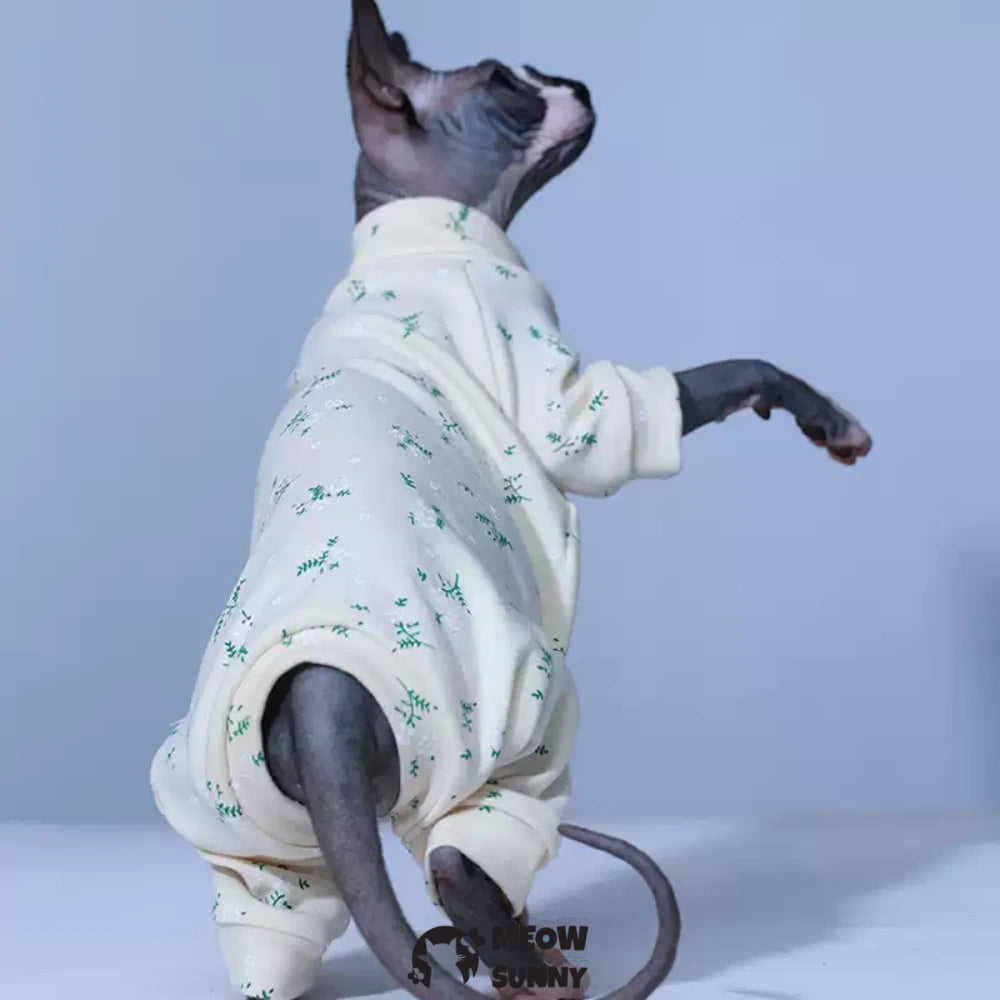 Sphynx Cat white Clothes 4 Legs Pure Cotton Comfortabl shirt