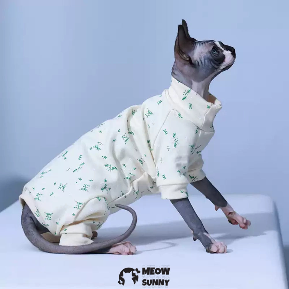Sphynx Cat white Clothes 4 Legs Pure Cotton Comfortabl shirt