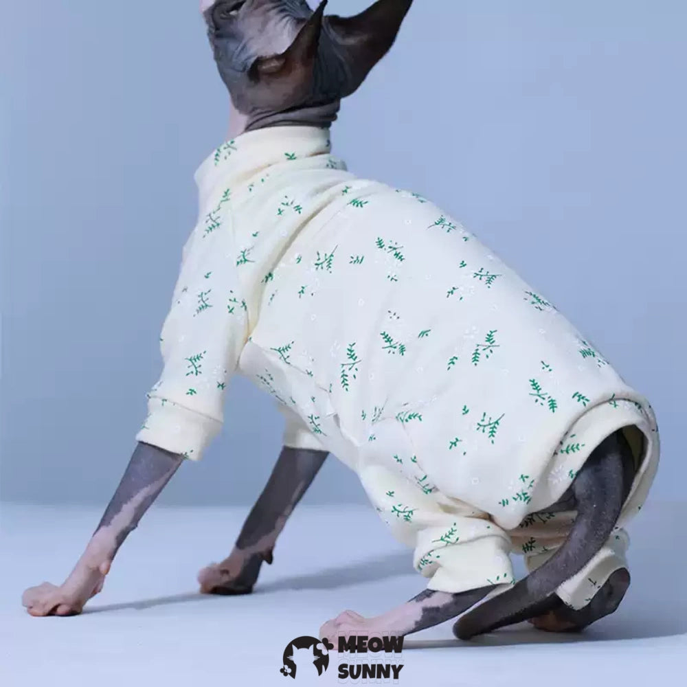 Sphynx Cat white Clothes 4 Legs Pure Cotton Comfortabl shirt