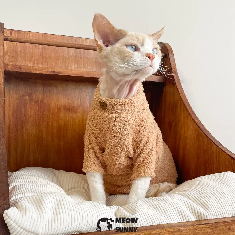 Sphynx Double-Sided Fleece Clothes, Soft Warm Winter Jumpsuit Sweater