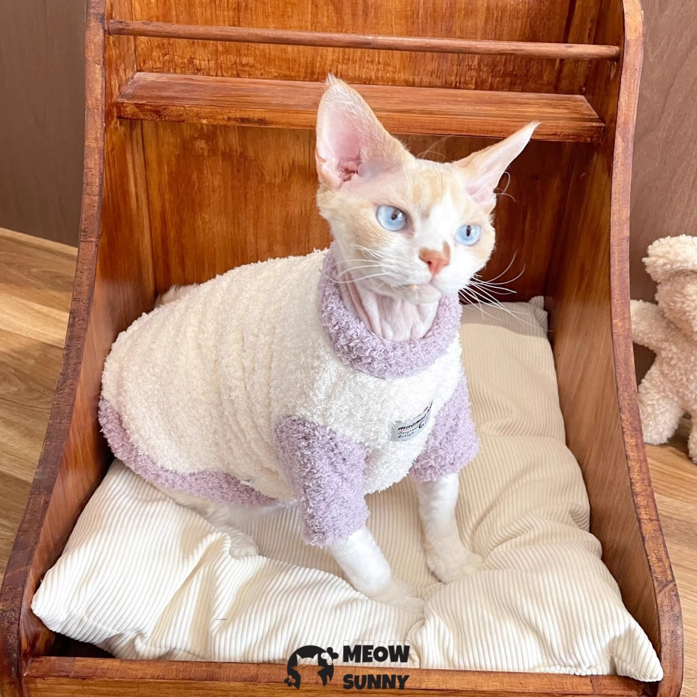 Sphynx Double-Sided Fleece Sweater, Soft Warm Winter Jumpsuit Sweater