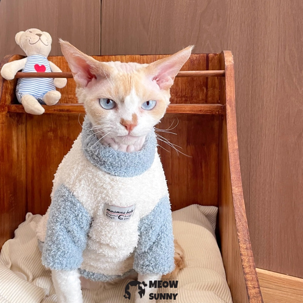 Sphynx Double-Sided Fleece Sweater, Soft Warm Winter Jumpsuit Sweater