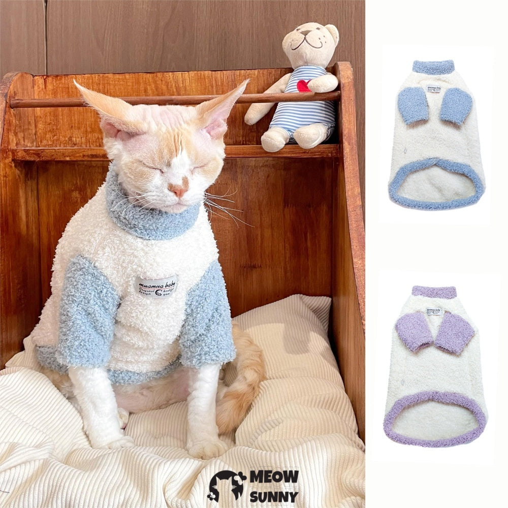 Sphynx Double-Sided Fleece Sweater, Soft Warm Winter Jumpsuit Sweater