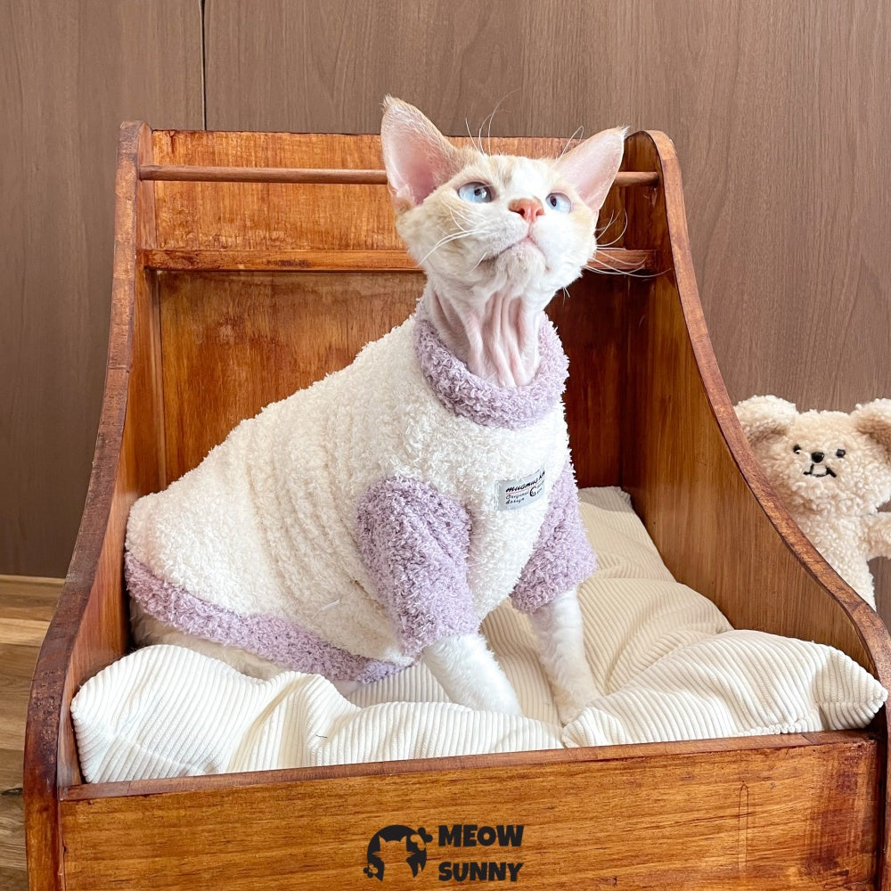 Sphynx Double-Sided Fleece Sweater, Soft Warm Winter Jumpsuit Sweater