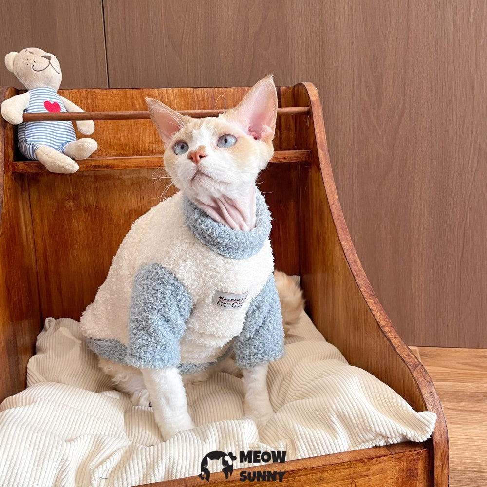 Sphynx Double-Sided Fleece Sweater, Soft Warm Winter Jumpsuit Sweater