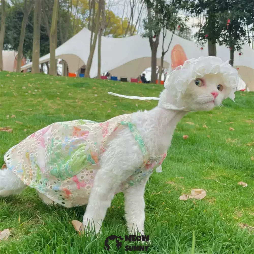Sphynx Hairless Cat Breathable Spring Autumn Cotton Dress