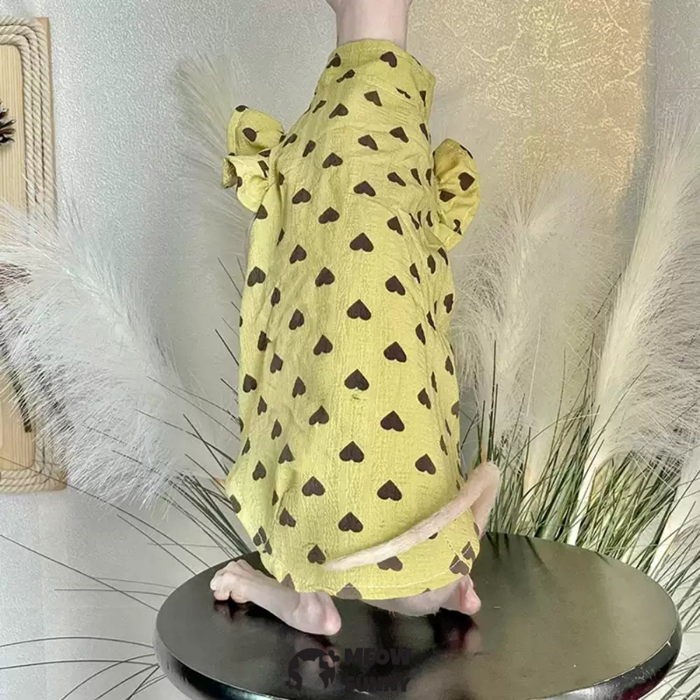 Sphynx Hairless Cat Clothes Breathable Floral Print Dress