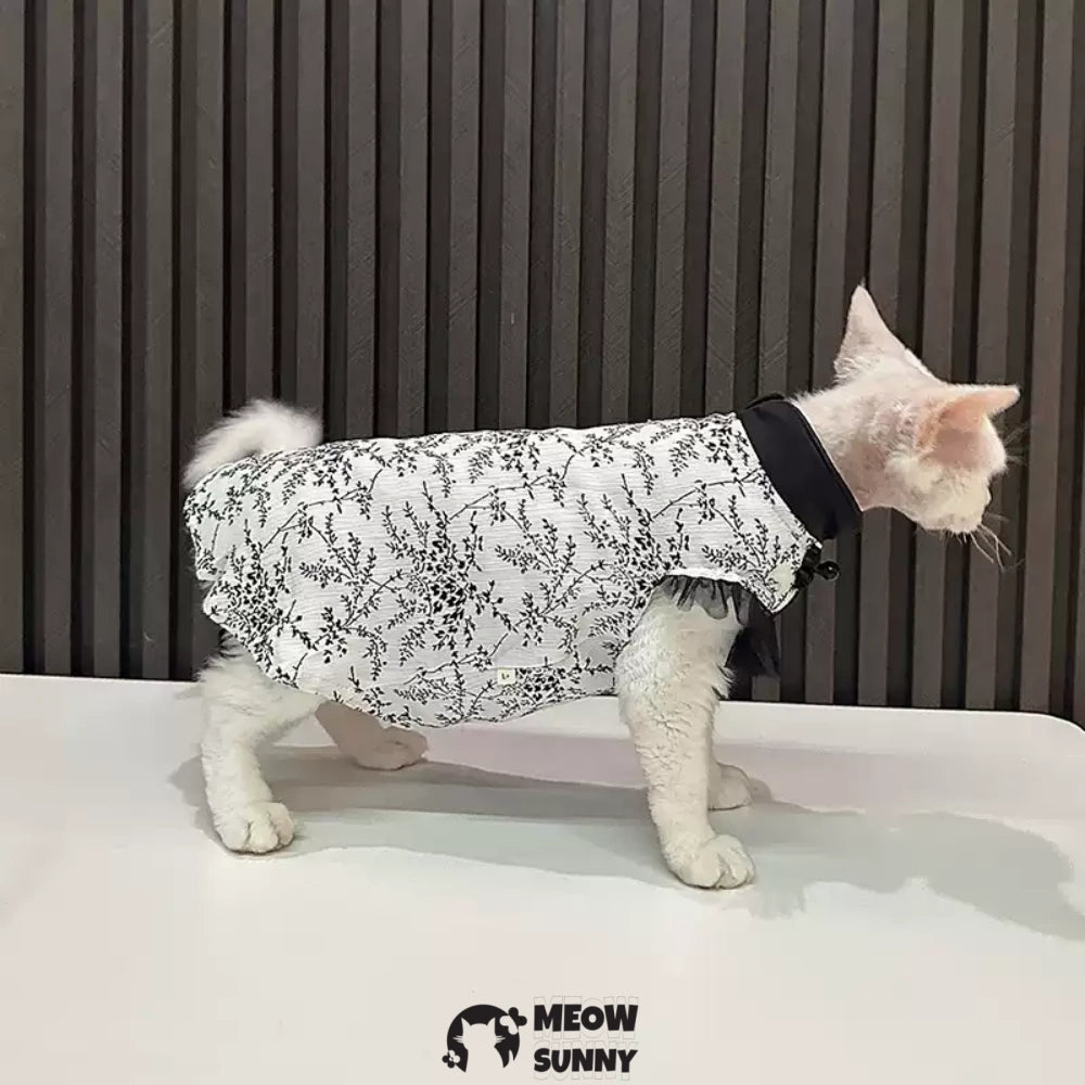 Sphynx Hairless Cat Clothes Cute Breathable lace Black Dress