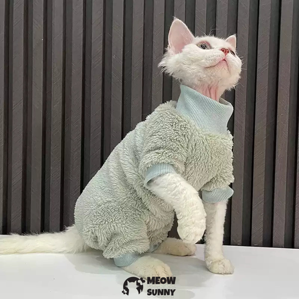 Sphynx Hairless Cats Clothes, Breathable Warm Cats T-Shirt for Winter