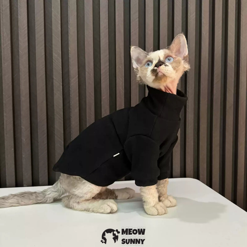 Sphynx Sleeveless Bodysuit Elastic Hairless Cat Black Clothes