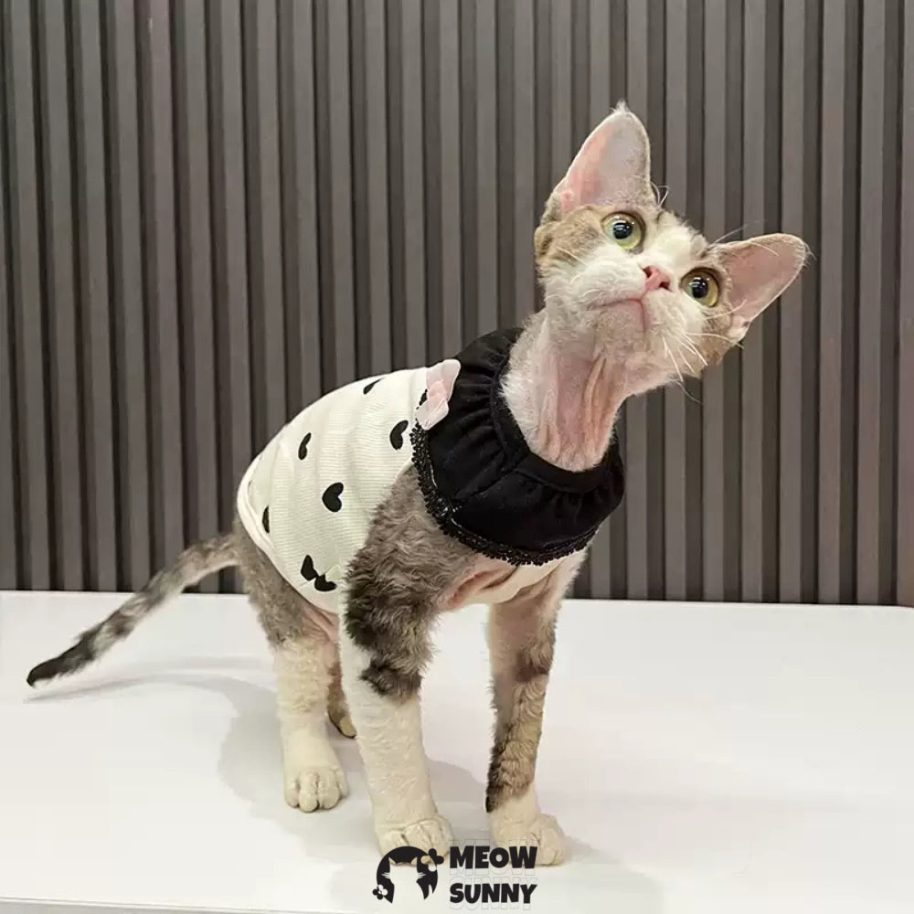 Sphynx Sleeveless Bodysuit Elastic Hairless Cat Black Clothes