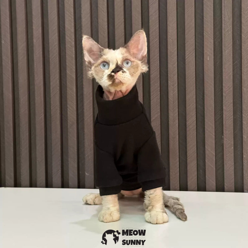 Sphynx Sleeveless Bodysuit Elastic Hairless Cat Black Clothes