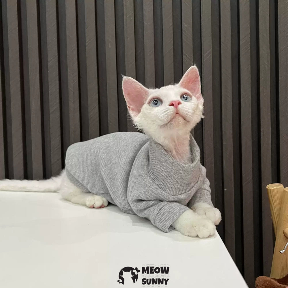 Sphynx Sleeveless Bodysuit Elastic Hairless Cat Grey Clothes