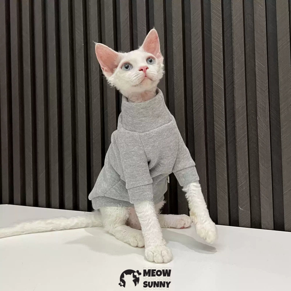 Sphynx Sleeveless Bodysuit Elastic Hairless Cat Grey Clothes