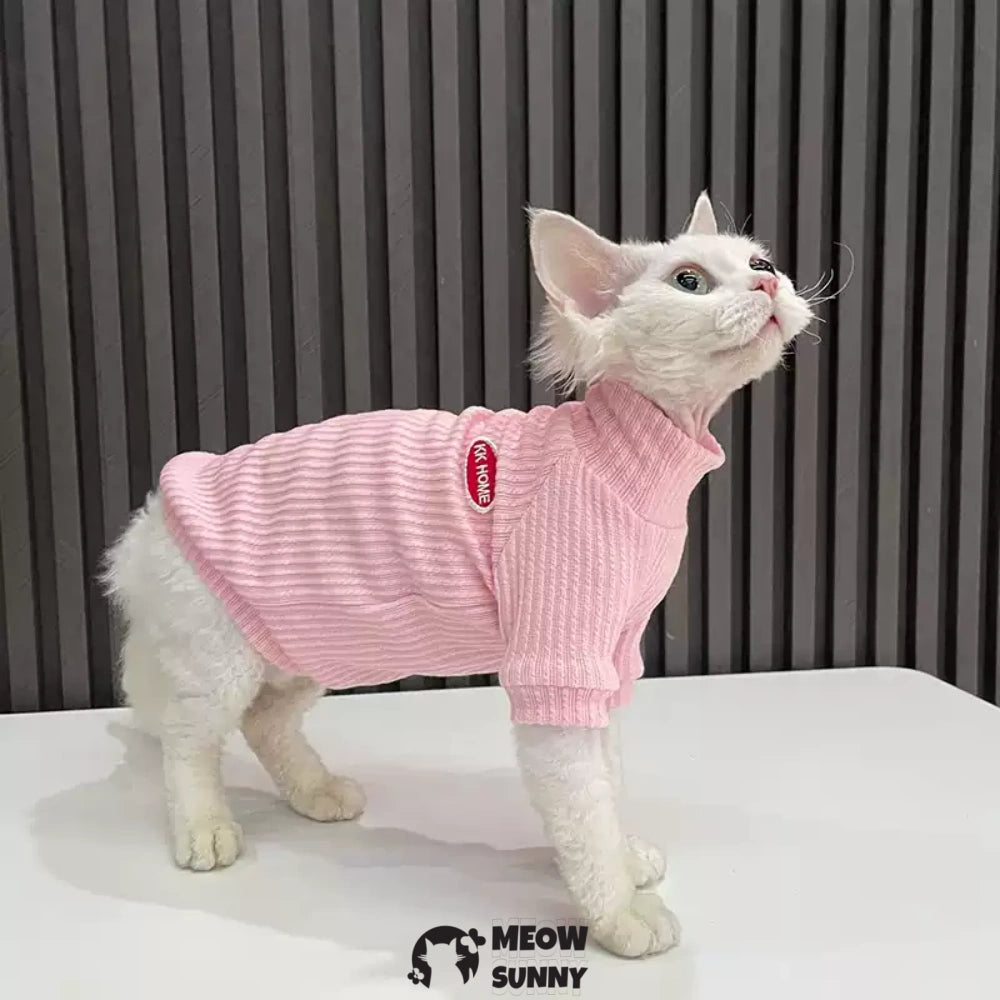 Sphynx Sleeveless Bodysuit Elastic Hairless Cat Pink Clothes