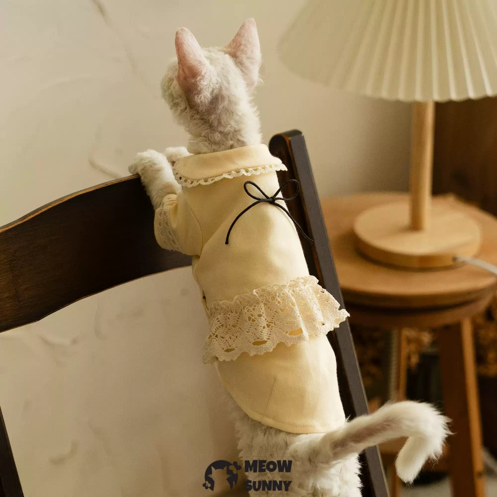 Sphynx Sleeveless Bodysuit Elastic Hairless Cat Yellow Clothes