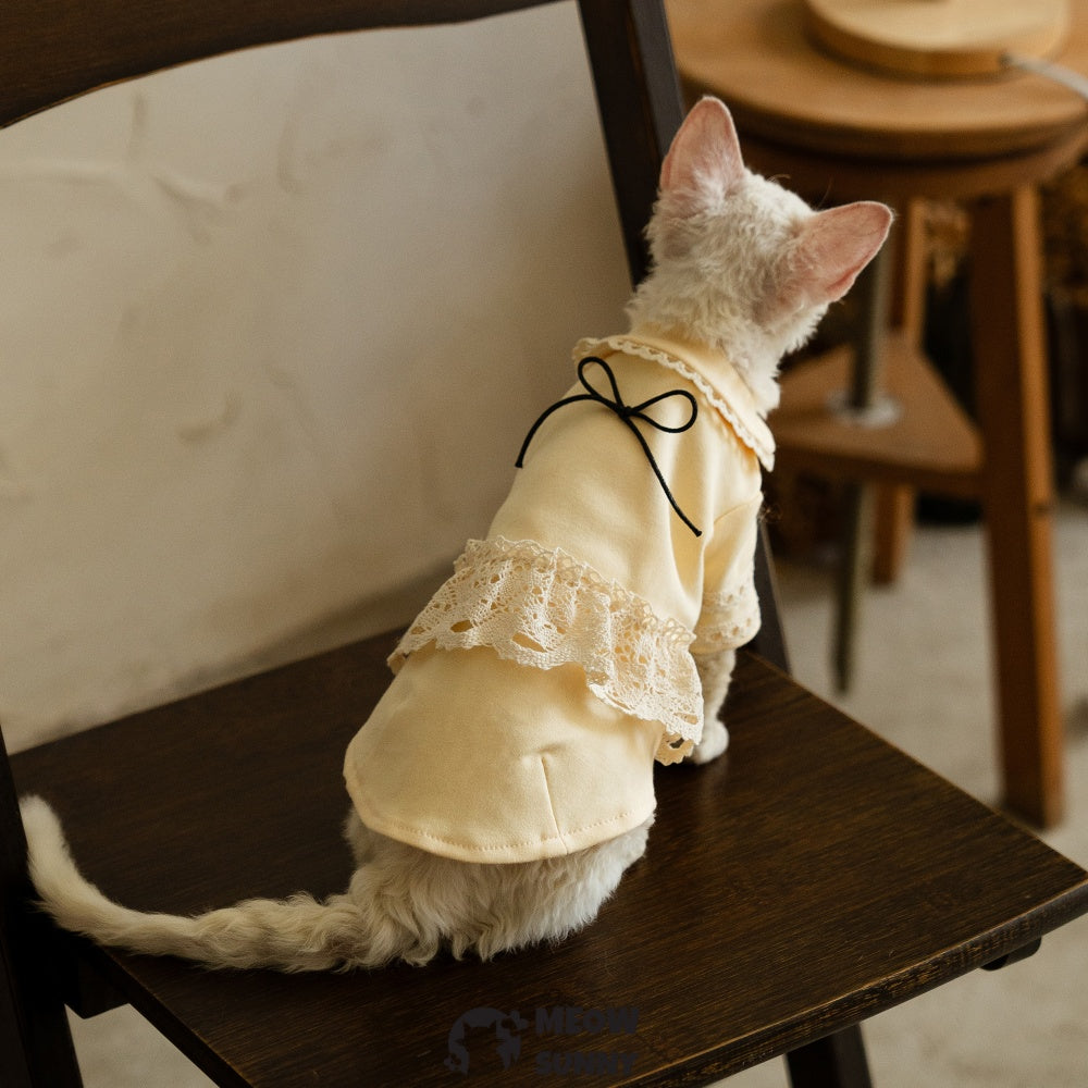 Sphynx Sleeveless Bodysuit Elastic Hairless Cat Yellow Clothes