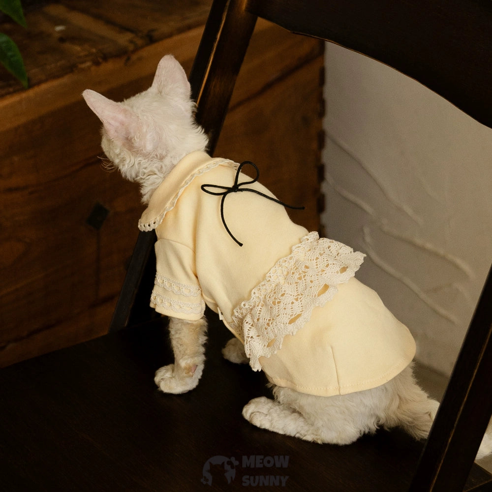 Sphynx Sleeveless Bodysuit Elastic Hairless Cat Yellow Clothes