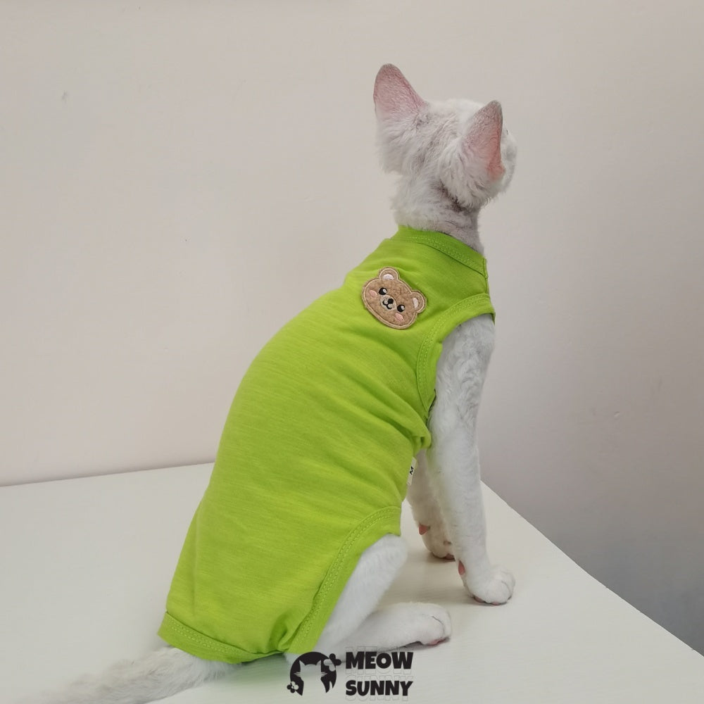 Sphynx Sleeveless Bodysuit Elastic Hairless Cat colorful Clothes
