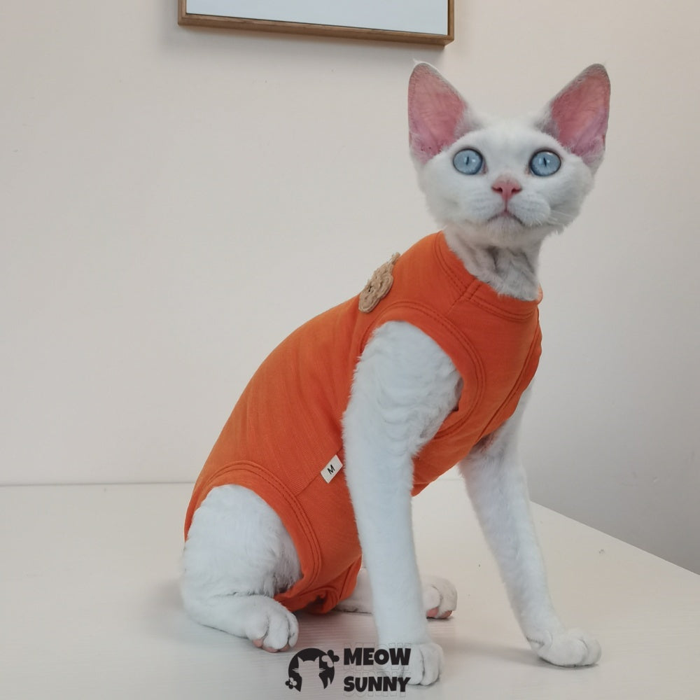 Sphynx Sleeveless Bodysuit Elastic Hairless Cat colorful Clothes