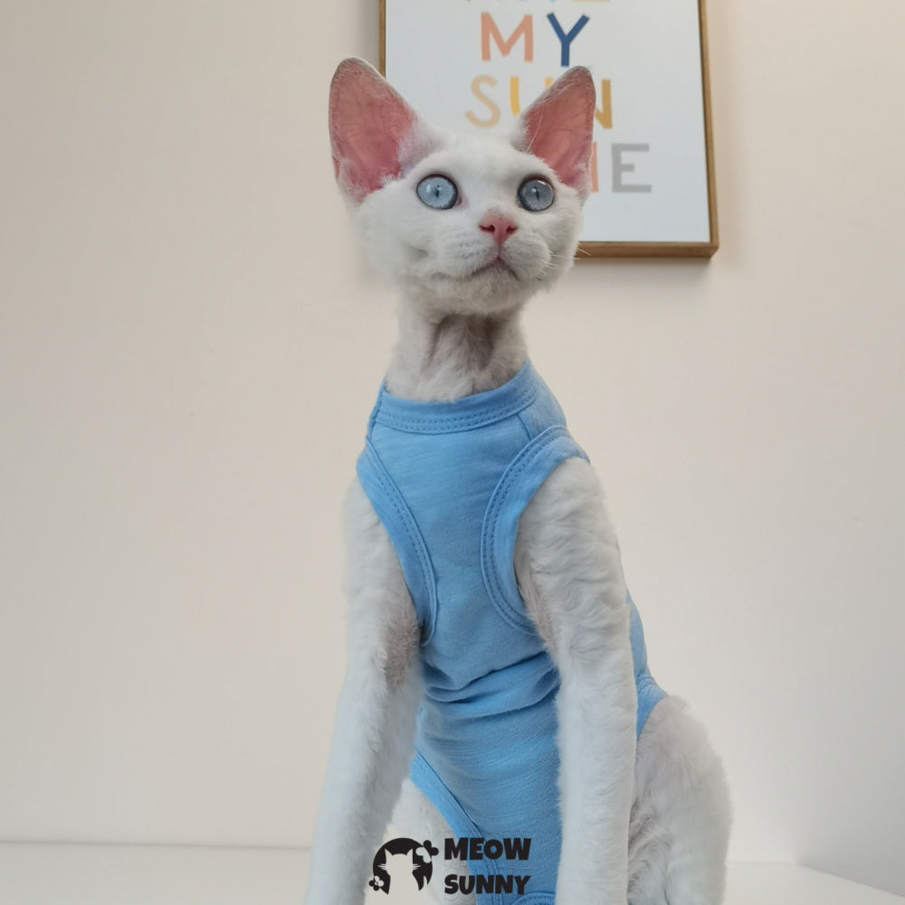 Sphynx Sleeveless Bodysuit Elastic Hairless Cat colorful Clothes