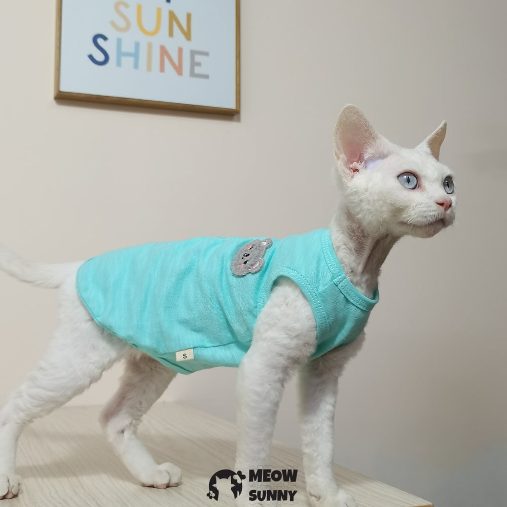 Sphynx Sleeveless Bodysuit Elastic Hairless Cat colorful Clothes