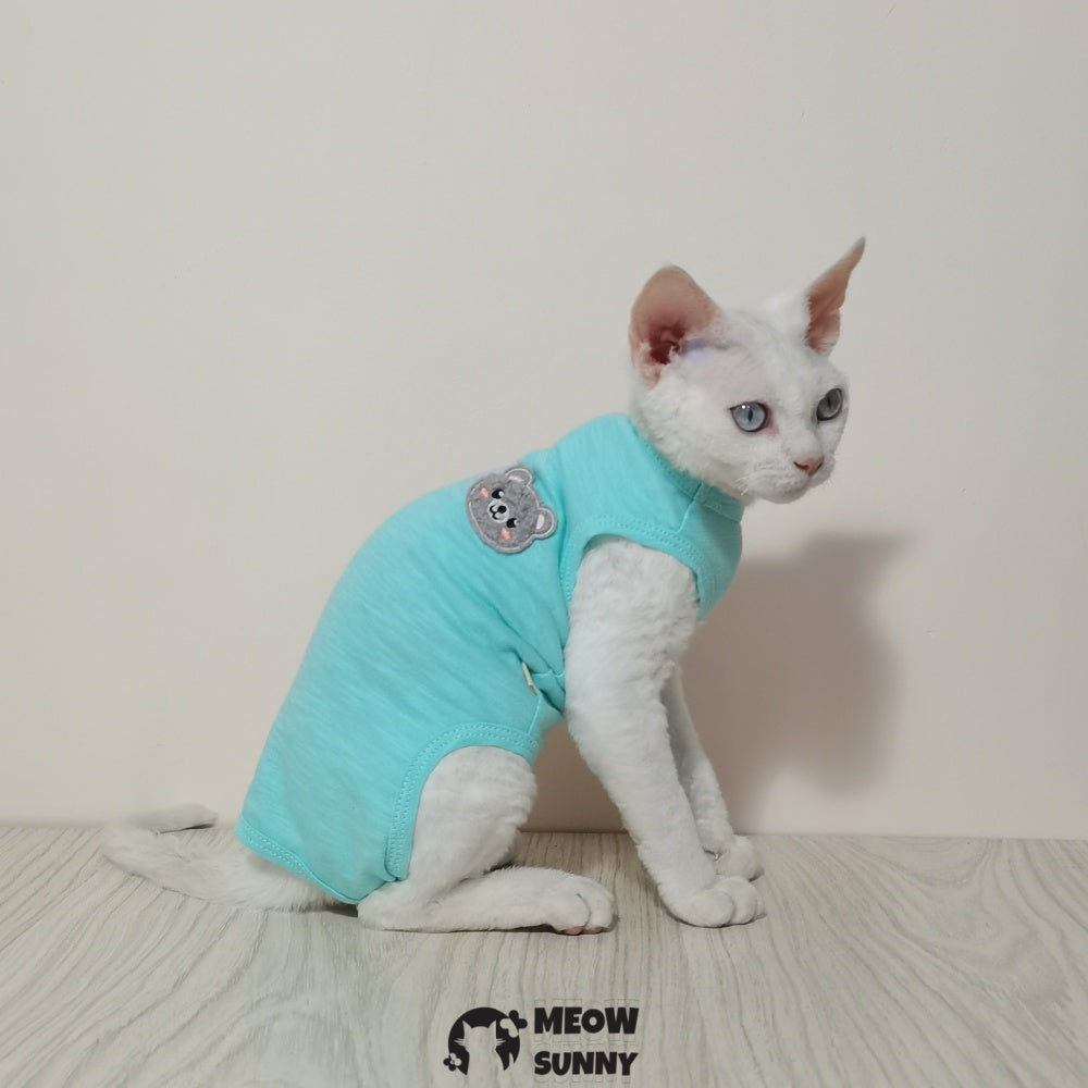 Sphynx Sleeveless Bodysuit Elastic Hairless Cat colorful Clothes