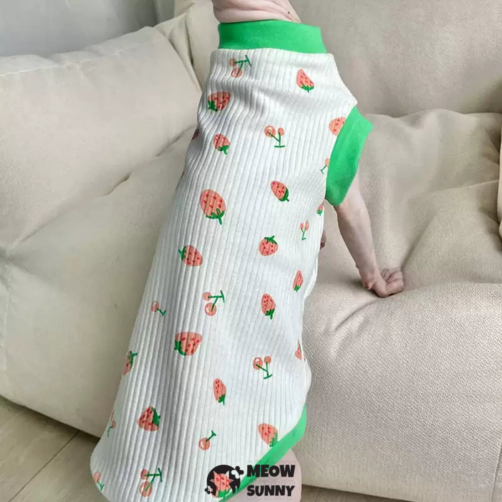 Sphynx Sleeveless Bodysuit Elastic Hairless Cute pattern Cat Clothes