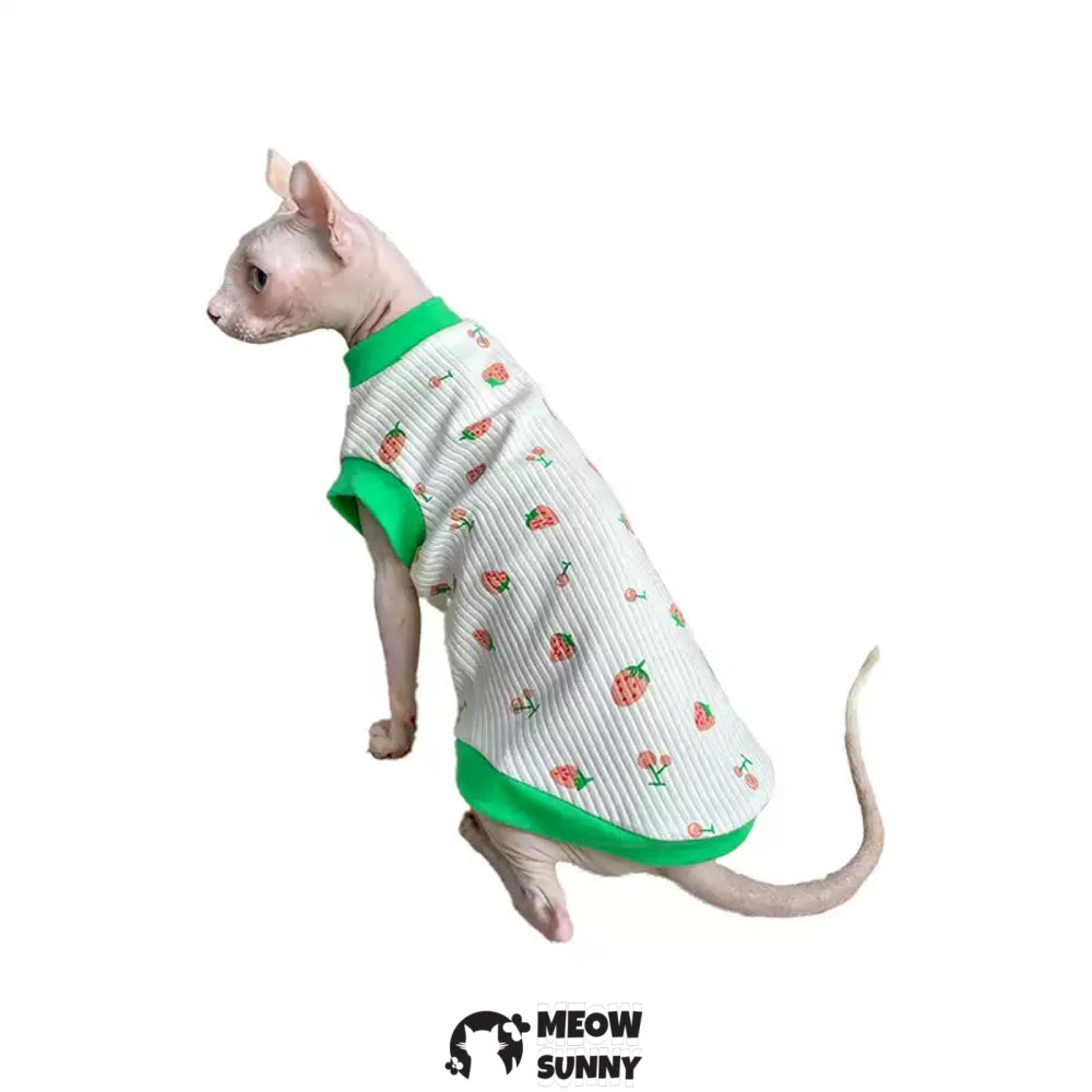 Sphynx Sleeveless Bodysuit Elastic Hairless Cute pattern Cat Clothes