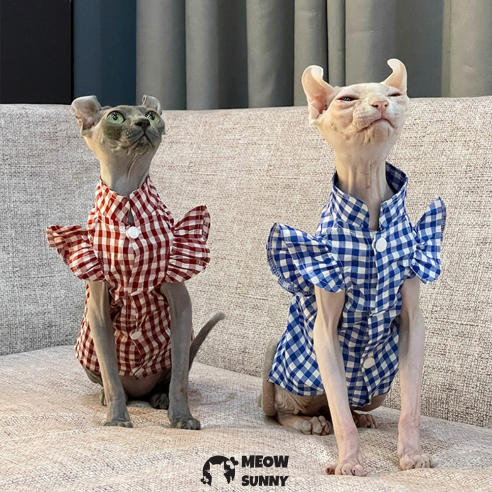 Sphynx Hairless Cat Clothes Breathable Floral Print Dress