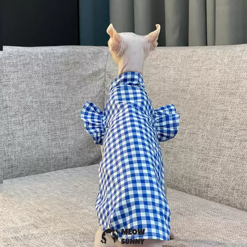 Sphynx Hairless Cat Clothes Breathable Floral Print Dress