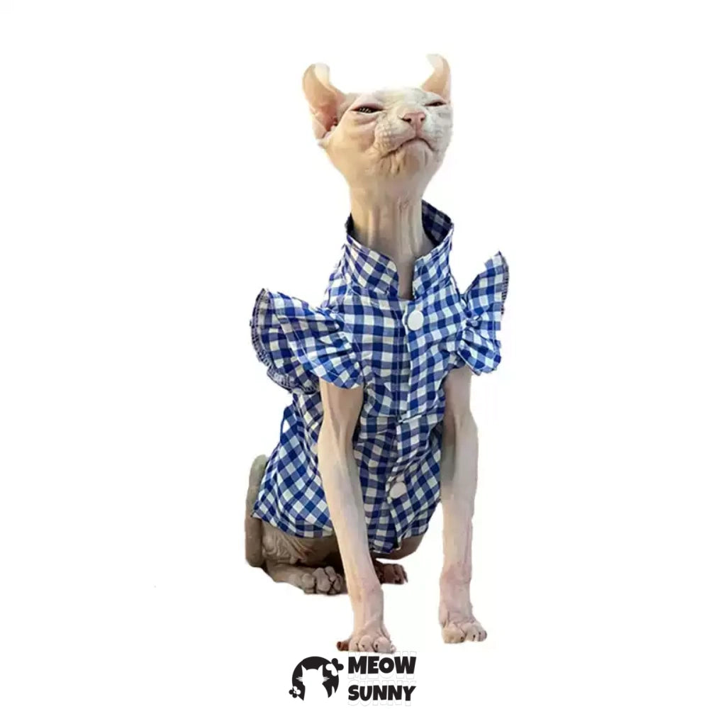 Sphynx Hairless Cat Clothes Breathable Floral Print Dress