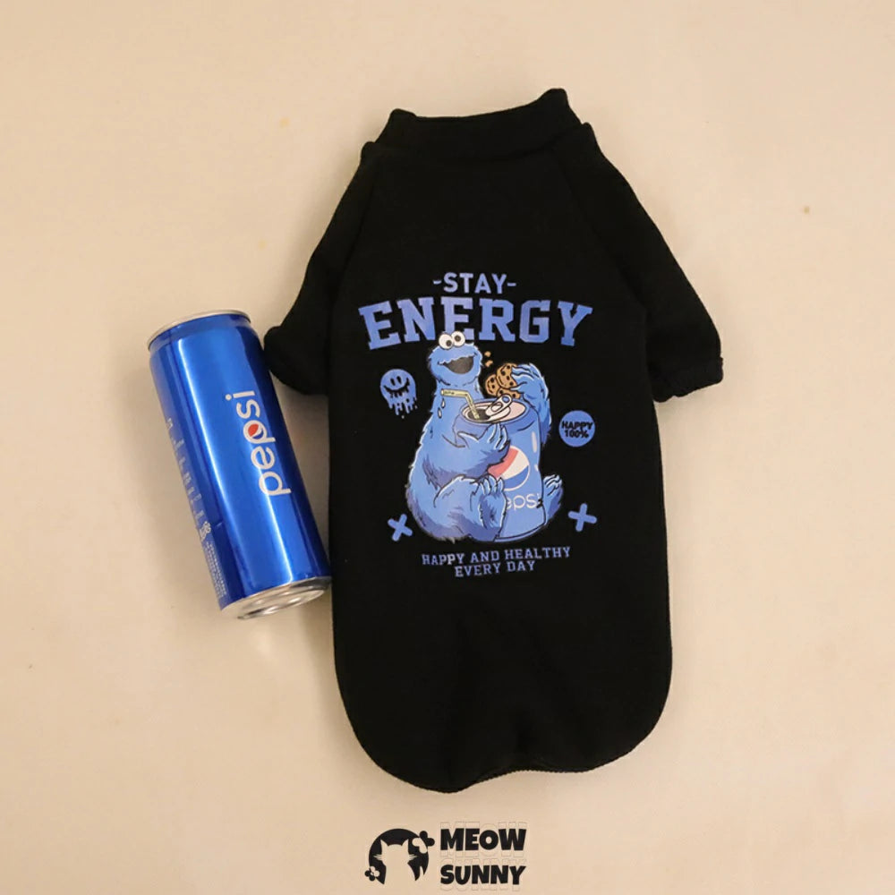 Sphynx hairless cat clothes cartoon sticker plus velvet warm sweatshirt