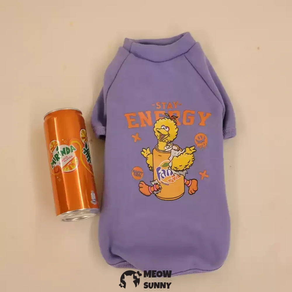 Sphynx hairless cat clothes cartoon sticker plus velvet warm sweatshirt