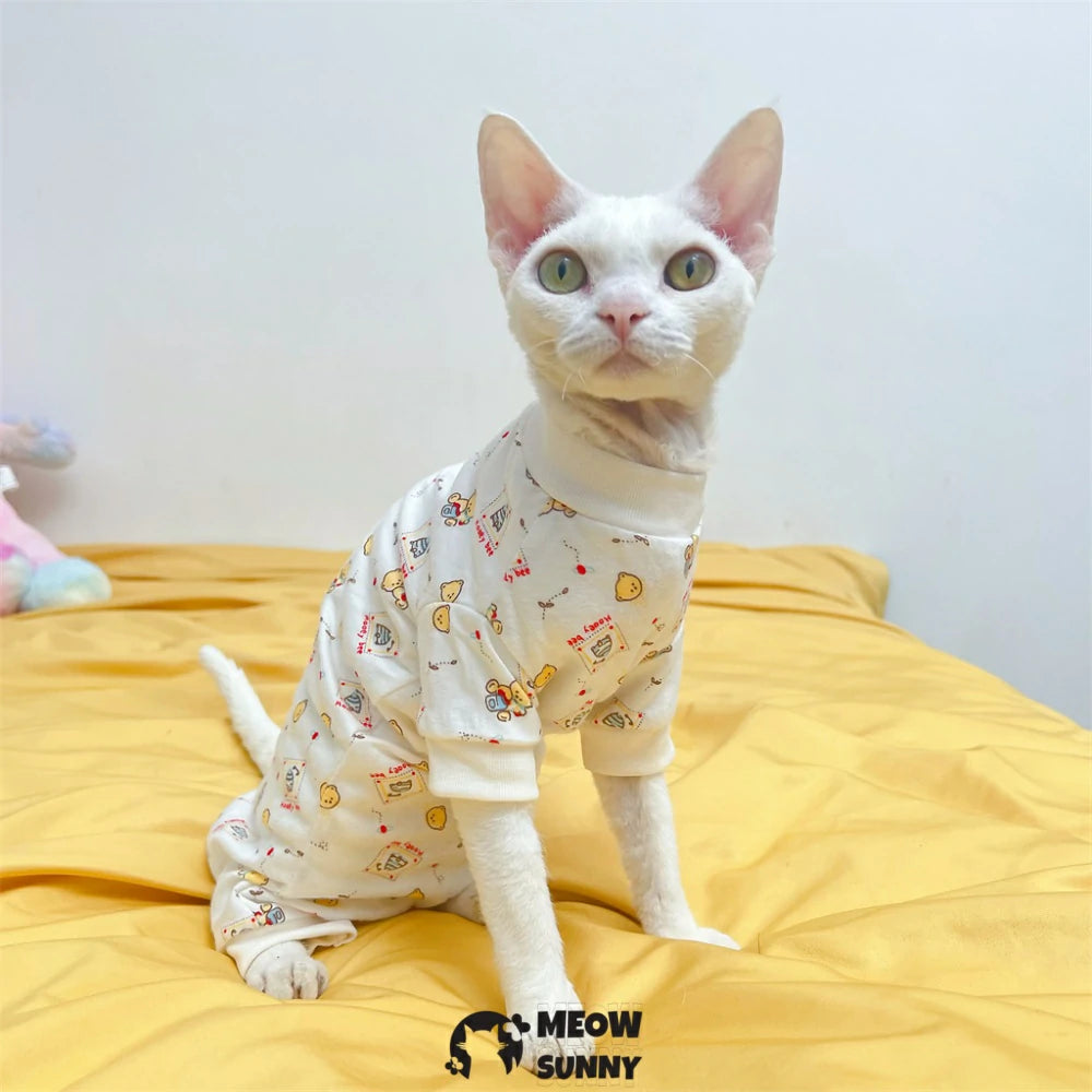Sphynx hairless cat clothes pure cotton stretch home clothes