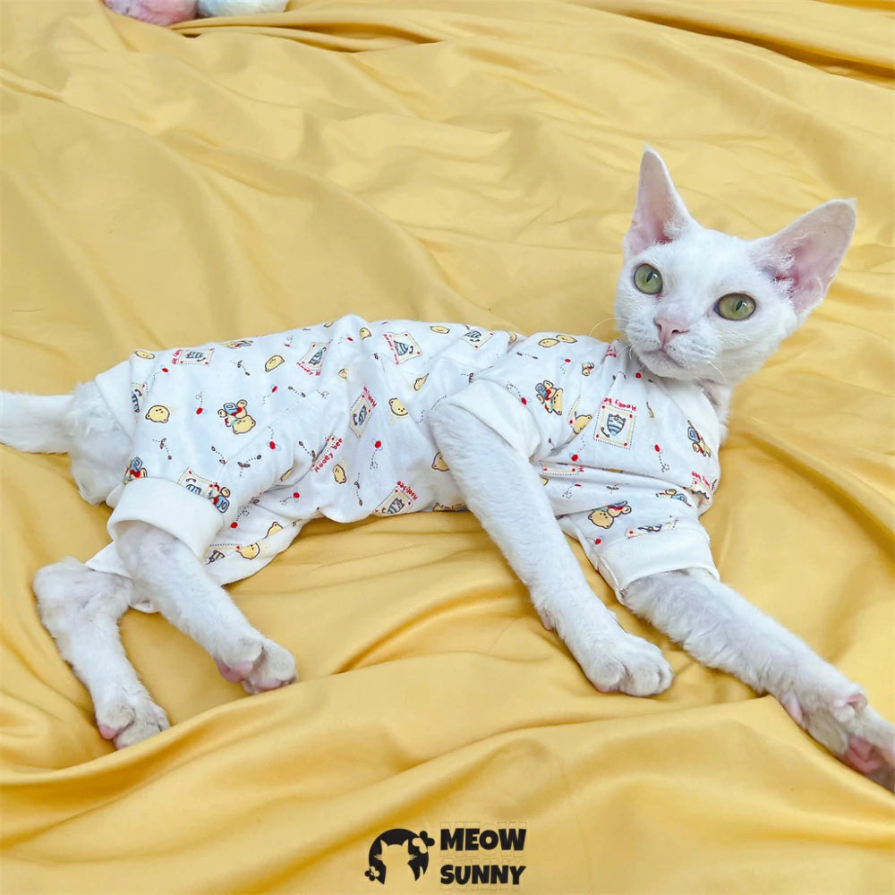 Sphynx hairless cat clothes pure cotton stretch home clothes