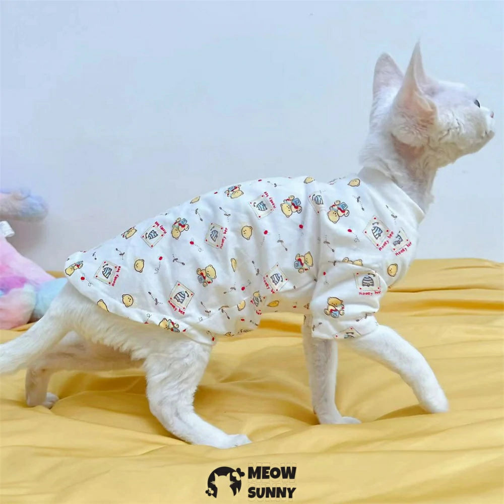 Sphynx hairless cat clothes pure cotton stretch home clothes